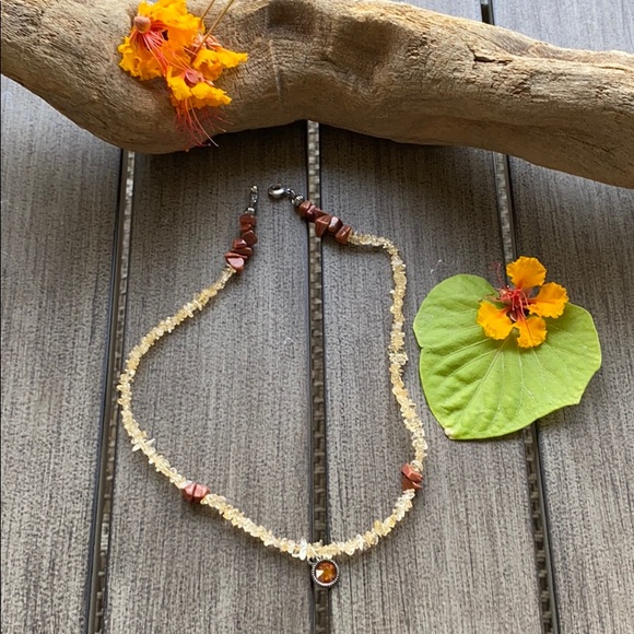 🍊🌿Handmade November Birthstone Rock Necklace🌿🍊 - Picture 6 of 6